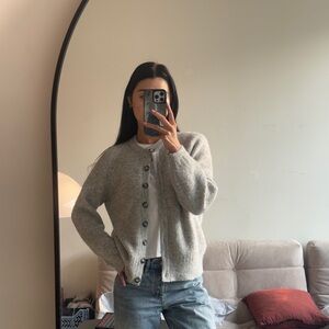 Gray sezane othello baby alpaca Cardigan Sweater